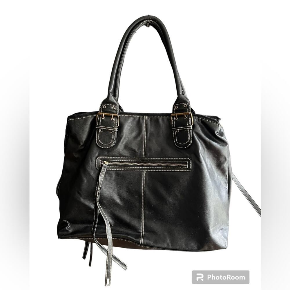 Barneys New York Black Leather Tote Shoulder Bag Designer Handbag